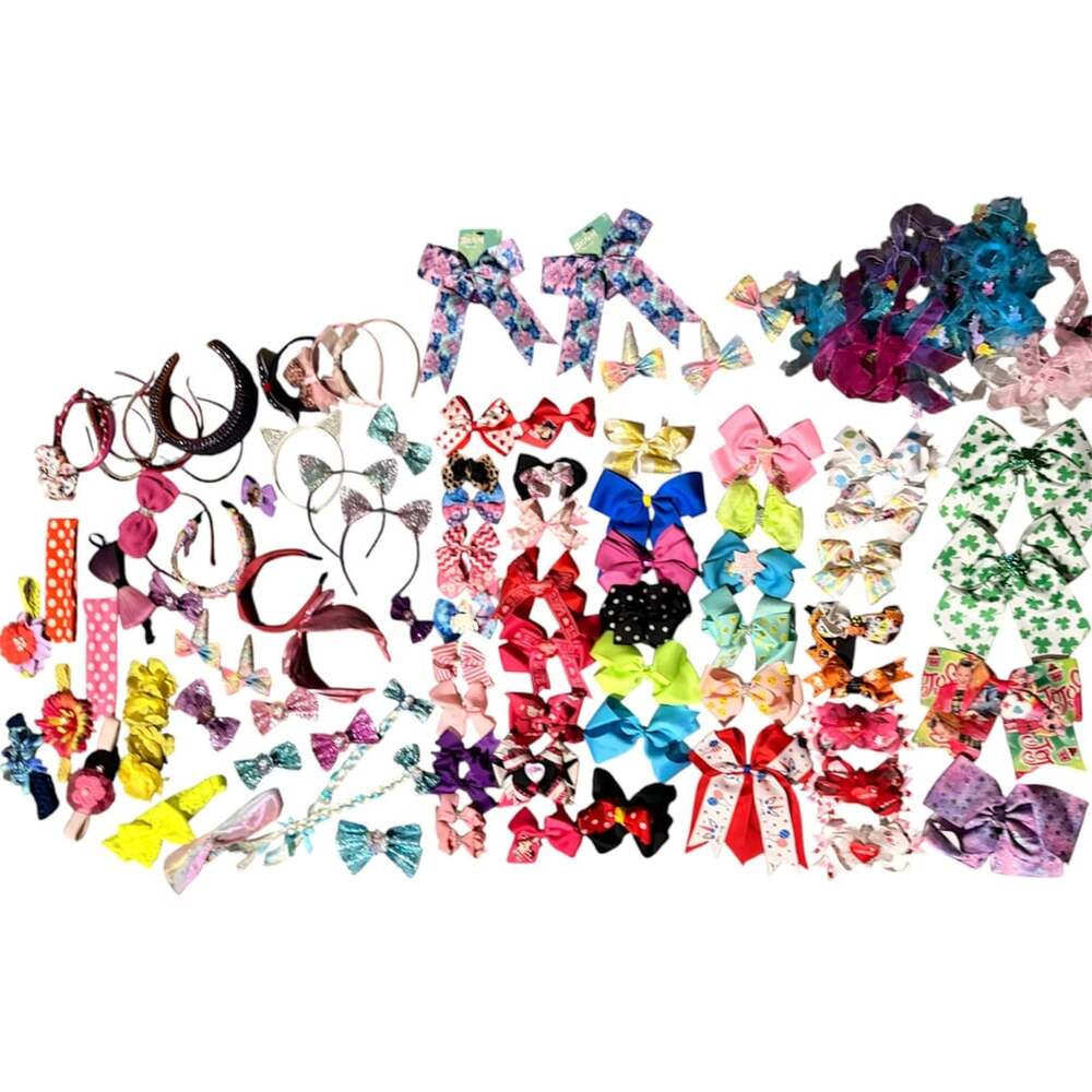 Girls’ Hair Bow & Headband MEGA Bundle – 100+ Pieces